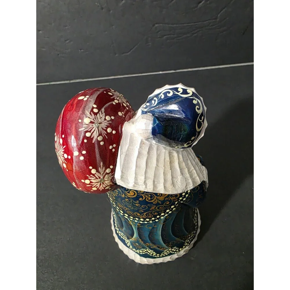 Vintage Hand Carved & Painted Russian Ded Moroz (Santa) Folk Art